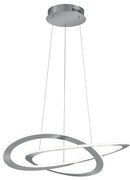 Φωτιστικό Κρεμαστό Nickel Mat 71xH150cm LED 52w 3000K 6200lm Led Switch Dimmer Trio Lighting Oakland 321710107