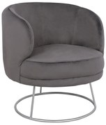 ΠΟΛΥΘΡΟΝΑ ARIEN ΓΚΡΙ ΒΕΛΟΥΔΟ ΜΕ ΑΣΗΜΙ ΒΑΣΗ HM8403.01 80x75x82Υ εκ.