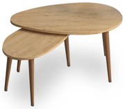 Σετ Τραπεζάκια Σαλονιού Μελαμίνης Spline 2 Τμχ Oak 80x40x46 GP022-0066,3 Megapap-GP022-0066,3-Καφέ GP022-0066,3