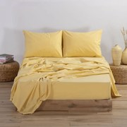 Σεντόνι Basic Με Λάστιχο Yellow Nef-Nef Μονό 100x230cm 100% Cotton