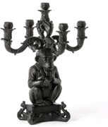 Kηροπήγιο 5 Θέσεων The Wise Chimpanzee 14870 NER 48cm Black Seletti Πολυρεσίνη