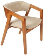 Πολυθρόνα Acelya 783-6602 58x50x77cm Beige Ξύλο,Ύφασμα