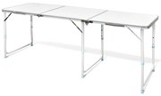 Τραπέζι Camping Πτυσσόμενο Ρυθμιζόμενου Ύψους 180 x 60 εκ. Αλουμινίου