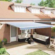 vidaXL Σκηνίτσα Αναδιπλούμενη with Μπλε και λευκό 5 x 3 m