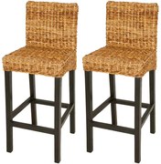 Σκαμπό Μπαρ 2 τεμ. Καφέ από Άμπακα