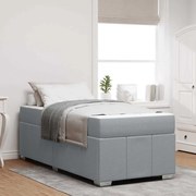 vidaXL Σκελετός Κρεβατιού με στρώμα Ανοιχτό γκρι 90 x 190 cm ύφασμα