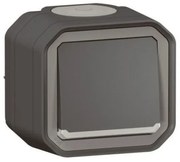 Διακόπτης 10ΑΧ 250V Φωτεινό Μπουτόν Επίτοιχος ΙΡ55 Πλήρης Plexo Legrand -069782L-Ανθρακί 069782L