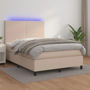 ΚΡΕΒΑΤΙ BOXSPRING ΣΤΡΩΜΑ&amp;LED ΚΑΠΟΥΤΣΙΝΟ 140X200 ΕΚ. ΣΥΝΘ. ΔΕΡΜΑ 3135830