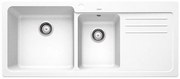 Blanco Naya 8 S White SILGRANIT™ PuraDur™ Γρανιτένιος Νεροχύτης Ένθετος με 2 Γούρνες και Ποδιά Δεξιά116x50cm