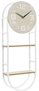 Ρολόι Τοίχου DKD Home Decor Φυσικό Μέταλλο MDF Λευκό (25,5 x 11,5 x 71 cm)