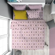 Παπλωματοθήκη Παιδική Looney Tunes 39 Pink DimCol Μονό 160x240cm 100% Βαμβακερή Φανέλα