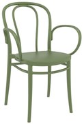 Πολυθρόνα Στοιβαζόμενη VICTOR Olive Green PP 57x52x85cm