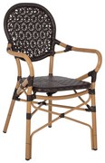 ΠΟΛΥΘΡΟΝΑ ΑΛΟΥΜΙΝΙΟΥ BAMBOO LOOK ΚΑΦΕ ΚΑΙ ΚΑΦΕ PE RATTAN  56x62x95Yεκ.