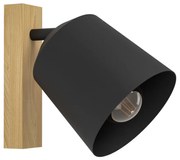 Φωτιστικό Σποτ-Απλίκα 14,5xH22cm Μονόφωτο 1xE27 Μαύρο-Καφέ Eglo Cottoro 900434