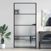 vidaXL Εσωτερική Πόρτα Μαύρη 102,5x201,5 εκ. Ψημένο Γυαλί &amp; Αλουμίνιο