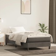 vidaXL Κρεβάτι Boxspring με Στρώμα Σκούρο Γκρι 80x200 εκ. Βελούδινο