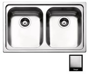 Apell Venezia 8380 Ανοξείδωτος Σαγρέ Ένθετος Νεροχύτης Με 2 Γούρνες 79x50 cm