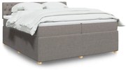 vidaXL Κρεβάτι Boxspring με Στρώμα Taupe 200x200 εκ. Υφασμάτινο