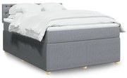 Κρεβάτι Boxspring με Στρώμα Ανοιχτό Γκρι 140x200 εκ. Υφασμάτινο - Γκρι