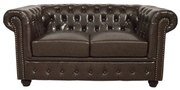 Καναπές T.Chesterfield Hm3010.01 Dark Brown155x90x73 cm Τεχνόδερμα