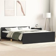 vidaXL Πλαίσιο Κρεβατιού με Κεφαλάρι/Ποδαρικό Μαύρο 140x190 εκ.
