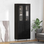 vidaXL Highboard Μαύρη Οξυά 69,5 x 34 x 180 εκ. Επεξεργασμένο ξύλο