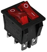 Adeleq Διακόπτης Διπλός Στενός Με Λυχνία Οn-Οff 6 Επαφές 16Α 11-06