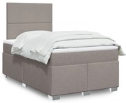 vidaXL Κρεβάτι Boxspring με Στρώμα Taupe 120x190 εκ. Υφασμάτινο