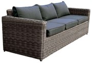 Καναπές Arizona Ε6734,3 Με Wicker Grey - Brown Και Μαξιλάρια Aνθρακί Τριθέσιος