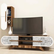 Σύνθεση Τηλεόρασης Defne 845HCT3022 145x35x37cm Walnut-White
