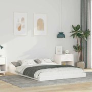 vidaXL Σκελετός Κρεβατιού Λευκό 140 x 190 cm Μασίφ ξύλο πεύκου