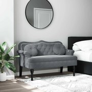 vidaXL Παγκάκι Σκούρο Γκρι 120,5 x 65 x 75 εκ. Βελούδινο με Μαξιλάρια