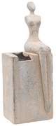 Artekko Cement Γκρι Διακοσμητικό Κασπώ με Γυναικεία Φιγούρα από Μαγνήσιο (15x13x40)cm Artekko D77593-DS