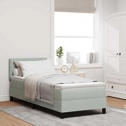 vidaXL Κρεβάτι με ελατήρια με στρώμα Ανοιχτό γκρι 80 x 200 cm Βελούδο