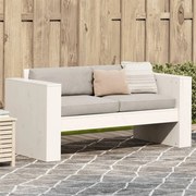Καναπές Κήπου Διθέσιος Λευκός 134x60x62 εκ. Μασίφ Ξύλο Πεύκου - Λευκό