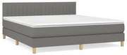 vidaXL Κρεβάτι Boxspring με Στρώμα Σκούρο Γκρι 160x200 εκ Υφασμάτινο