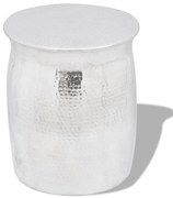 vidaXL Σκαμπό / Βοηθητικό Τραπέζι Hammered Ασημί από Αλουμίνιο