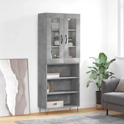 vidaXL Ντουλάπι Γκρι Σκυροδέματος 69,5x34x180 εκ. Επεξεργασμένο Ξύλο