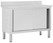Ερμάριο Πάγκος Συρόμενες Πόρτες 120x50x(95-97) εκ. Ανοξ. Ατσάλι