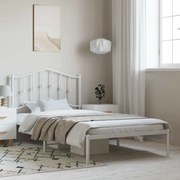 vidaXL Πλαίσιο Κρεβατιού με Κεφαλάρι Λευκό 100 x 200 εκ. Μεταλλικό