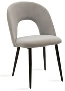 Καρέκλα Jonah βελούδο γκρι-μαύρο πόδι 55x57x85 εκ.