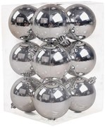 Σετ Χριστουγεννιάτικες Μπάλες  8εκ.  12τεμ  Ασημί