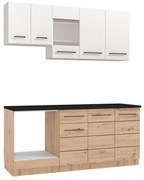 Έτοιμη Σύνθεση κουζίνας SAVONA 180 Artisan Oak - Λευκό 180x57x200εκ. 180x57x200 εκ.