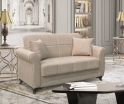 ZITA PLUS LENA LIGHT BROWN ΥΦΑΣΜΑ 2ΘΕΣΙΟΣ ΚΑΝΑΠΕΣ/ΚΡΕΒΑΤΙ ΜΕ ΑΠΟΘ.ΧΩΡΟ 150Χ80εκ. 150Χ80Χ75εκ. ΚΡΕΒ.125Χ10040.0301