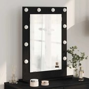 vidaXL Καθρέφτης Vanity με LED Φώτα Μαύρο Δρυς 70x50x18 εκ.