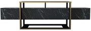 Έπιπλο Τηλεόρασης Bianco 804TRH3054 160x46,1x49,8cm Marble Effect Black-Gold