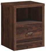 WOODWELL Ε7387,2CALIBER Κομοδίνο με 1 Συρτάρι + 1 Ράφι, Απόχρωση Καρυδί 47x39x60cm Ε7387,2
