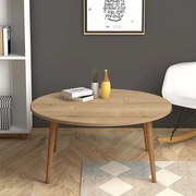 Τραπεζάκι σαλονιού Circle Megapap από μελαμίνη χρώμα oak 90x90x40εκ.