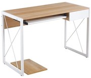 Γραφείο UNIT Μέταλλο/Melamine Άσπρο/Φυσικό 110x55x75cm