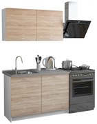 Σύνθεση κουζίνας BLAINE C2439 Μελαμίνη Sonama - Λευκό 120x46-29,2εκ.